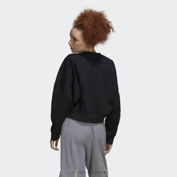 Adidas hanorac largi cu aplicare trefoil negru femei negru 2JBN10549