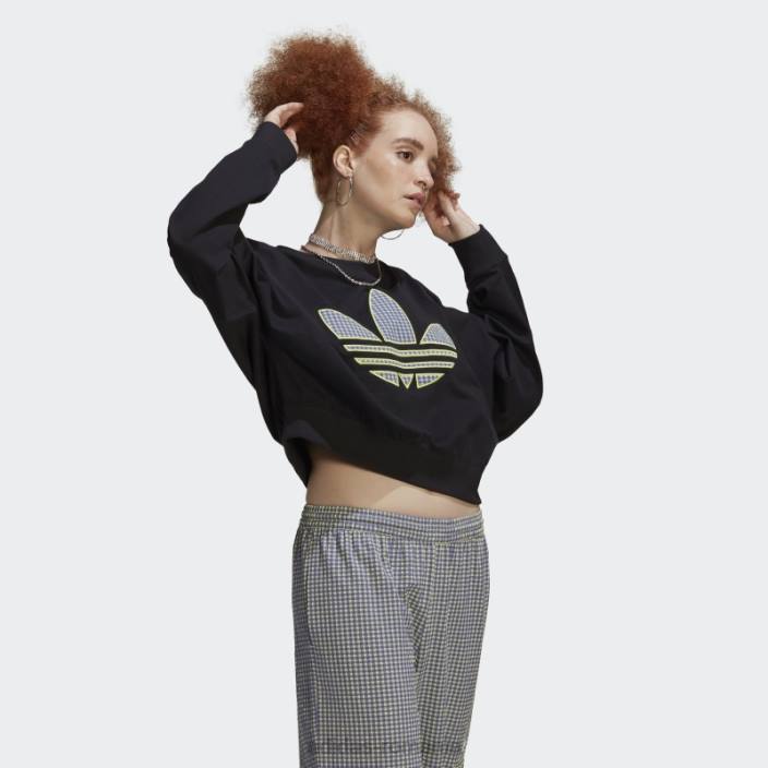 Adidas hanorac largi cu aplicare trefoil negru femei negru 2JBN10549