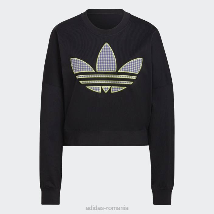 Adidas hanorac largi cu aplicare trefoil negru femei negru 2JBN10549