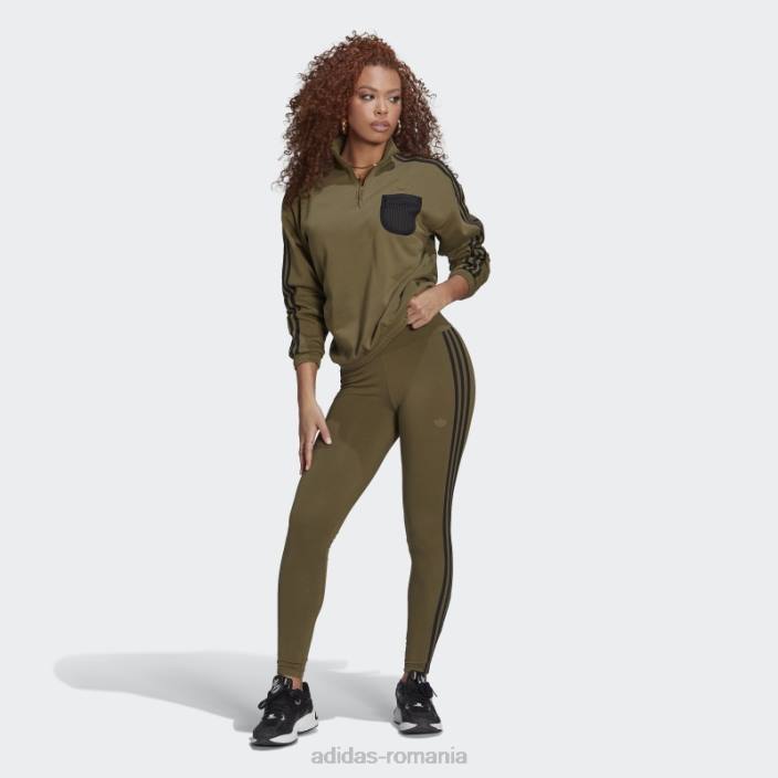 Adidas hanorac măsliniu cu fermoar sfert femei măsline 2JBN17537