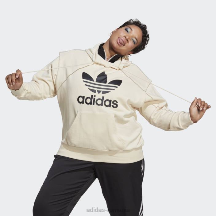 Adidas hanorac mereu original trefoil (plus size) alb adidas femei alb 2JBN9876