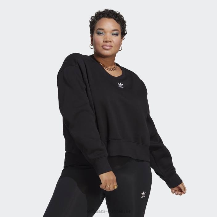 Adidas hanorac negru adicolor essentials crew (plus size) adidas femei negru 2JBN17115