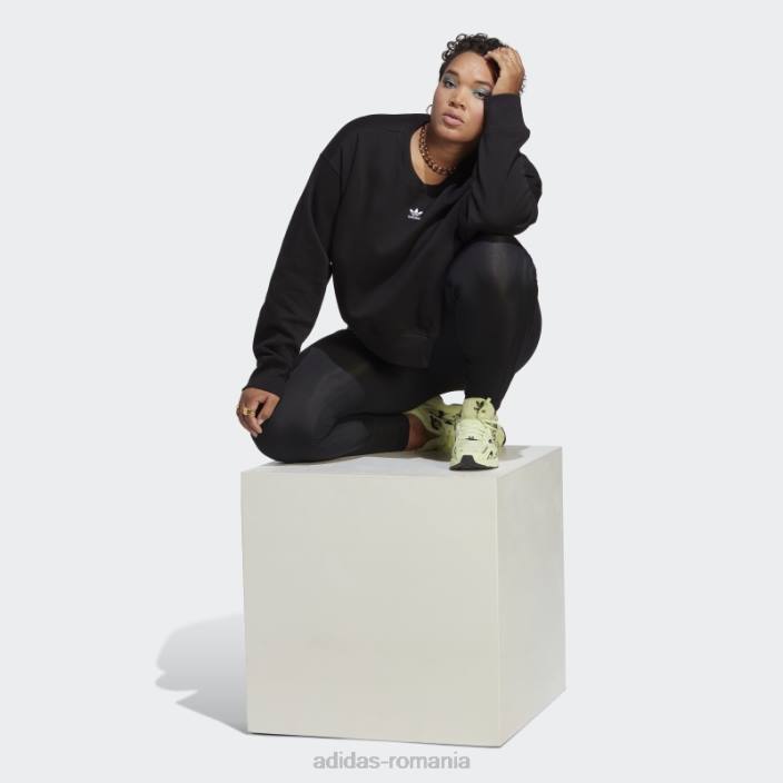 Adidas hanorac negru adicolor essentials crew (plus size) adidas femei negru 2JBN17115
