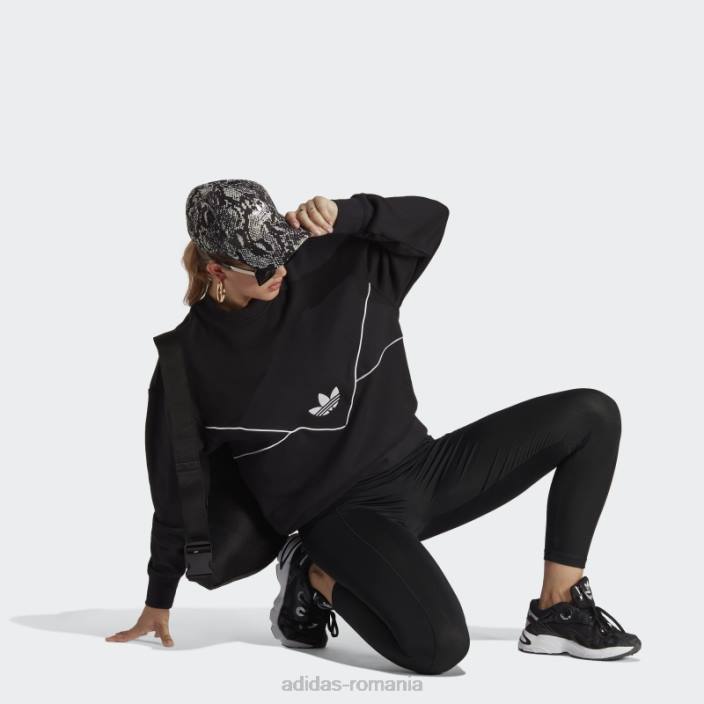 Adidas hanorac negru boyfriend crew femei negru 2JBN16630