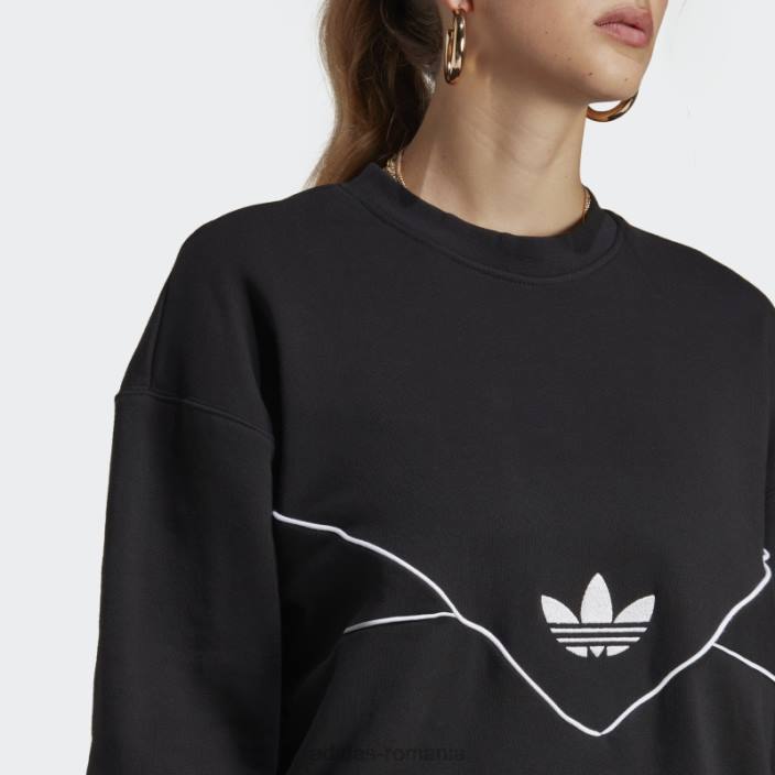 Adidas hanorac negru boyfriend crew femei negru 2JBN16630