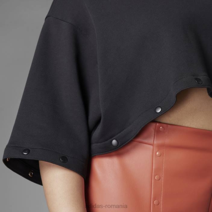 Adidas hanorac negru, întotdeauna original, cu butoane cu apăsare (plus mărime) femei negru 2JBN10775