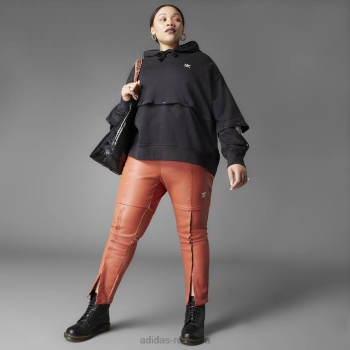 Adidas hanorac negru, întotdeauna original, cu butoane cu apăsare (plus mărime) femei negru 2JBN10775