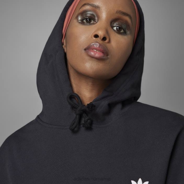 Adidas hanorac negru, întotdeauna original, cu nasturi snap femei negru 2JBN17531