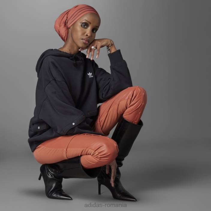 Adidas hanorac negru, întotdeauna original, cu nasturi snap femei negru 2JBN17531