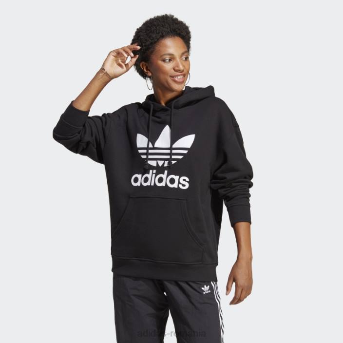 Adidas hanorac negru trefoil femei negru 2JBN17447