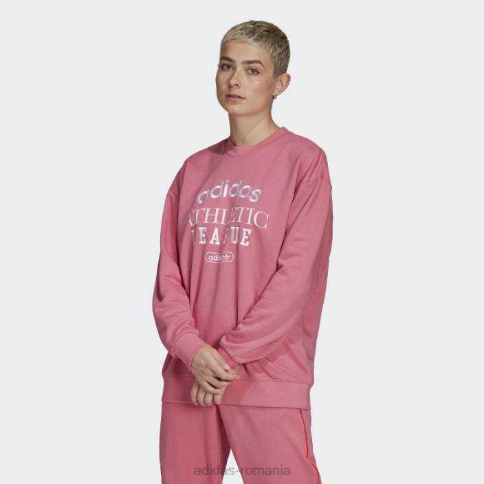 Adidas hanorac retro lux pentru echipaj trandafir ton fierbinte femei ton de trandafir 2JBN10516