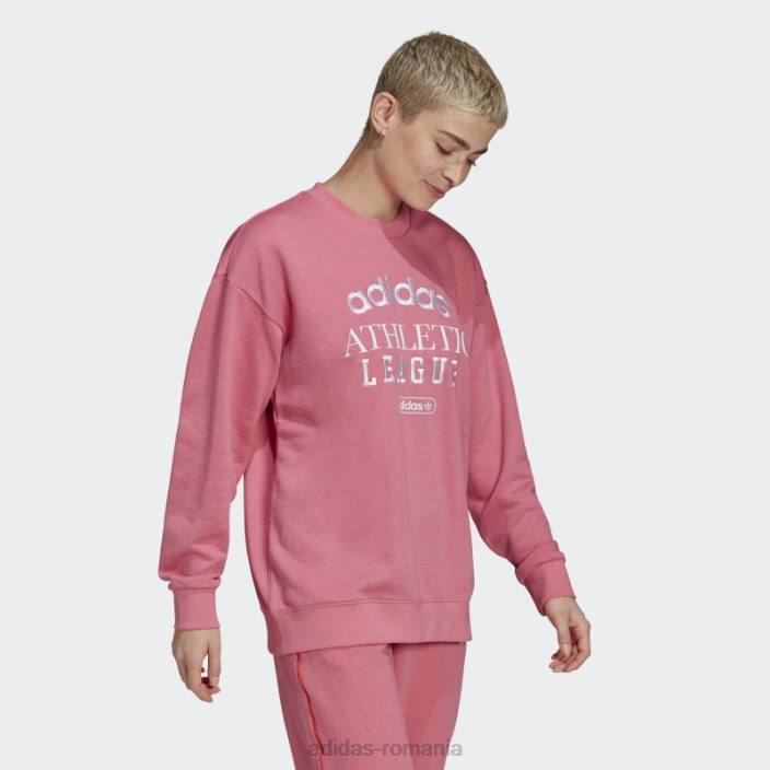 Adidas hanorac retro lux pentru echipaj trandafir ton fierbinte femei ton de trandafir 2JBN10516