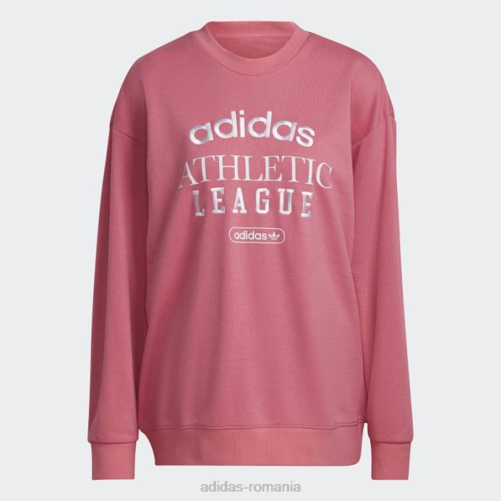 Adidas hanorac retro lux pentru echipaj trandafir ton fierbinte femei ton de trandafir 2JBN10516