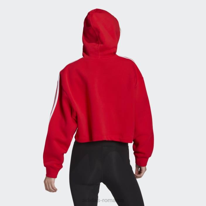 Adidas hanorac roșu adicolor classics crop femei roșu 2JBN10265