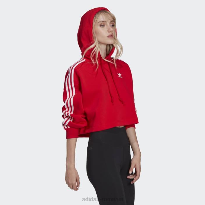 Adidas hanorac roșu adicolor classics crop femei roșu 2JBN10265