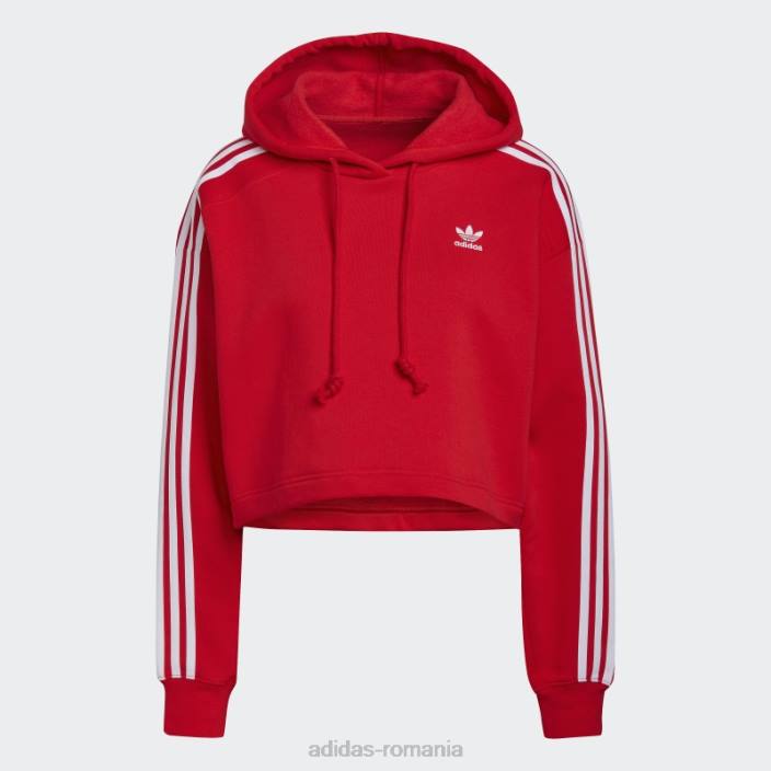 Adidas hanorac roșu adicolor classics crop femei roșu 2JBN10265