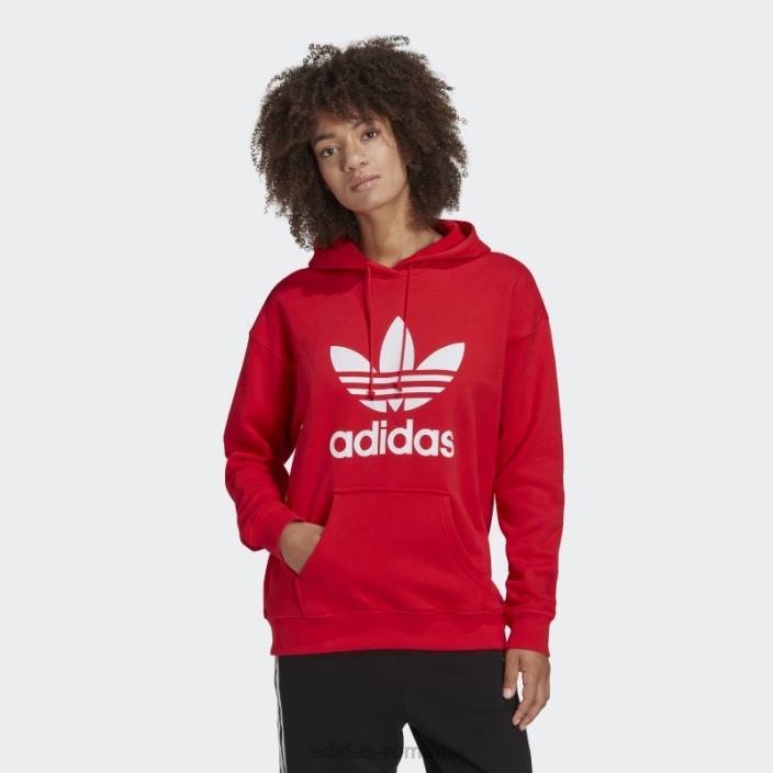 Adidas hanorac roșu de modă adicolor trefoil femei roșu 2JBN10251