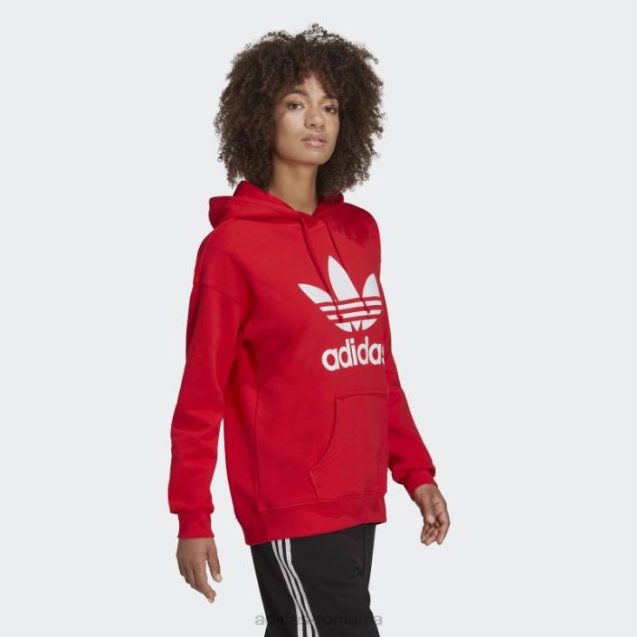 Adidas hanorac roșu de modă adicolor trefoil femei roșu 2JBN10251
