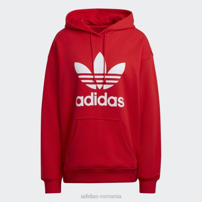 Adidas hanorac roșu de modă adicolor trefoil femei roșu 2JBN10251