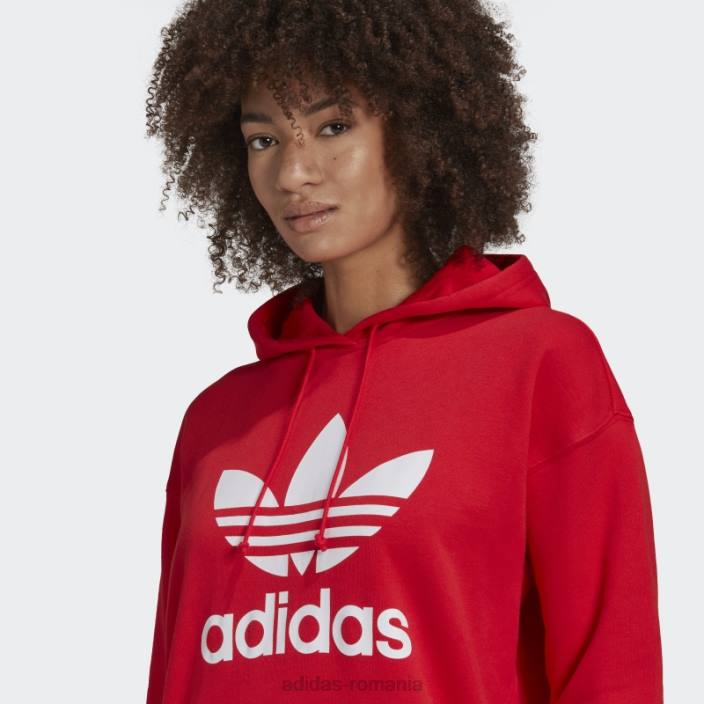 Adidas hanorac roșu de modă adicolor trefoil femei roșu 2JBN10251