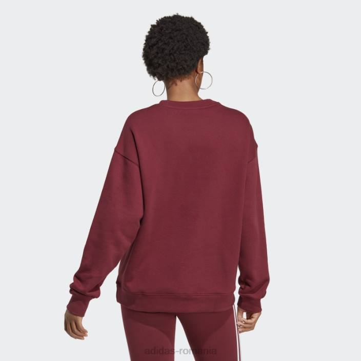 Adidas hanorac roșu trefoil crew elegant femei roșu 2JBN9148