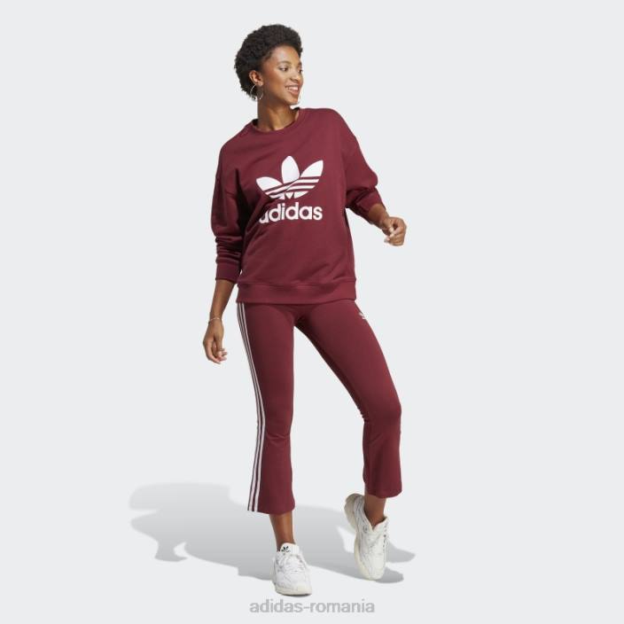 Adidas hanorac roșu trefoil crew fierbinte femei roșu 2JBN2368