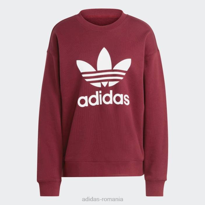 Adidas hanorac roșu trefoil crew fierbinte femei roșu 2JBN2368