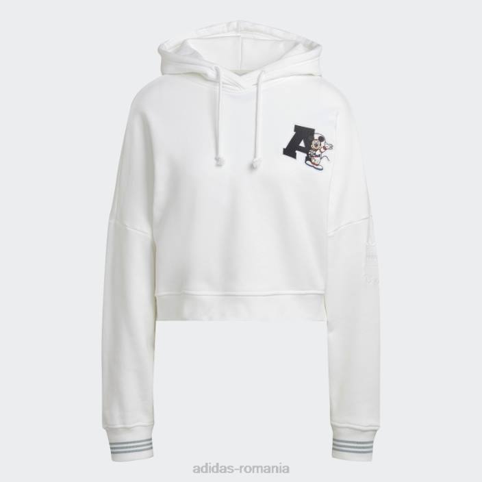 Adidas hanorac scurt disney alb femei alb 2JBN2720