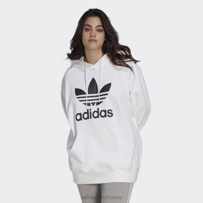 Adidas hanorac trefoil alb (plus marime) adidas femei alb 2JBN9291