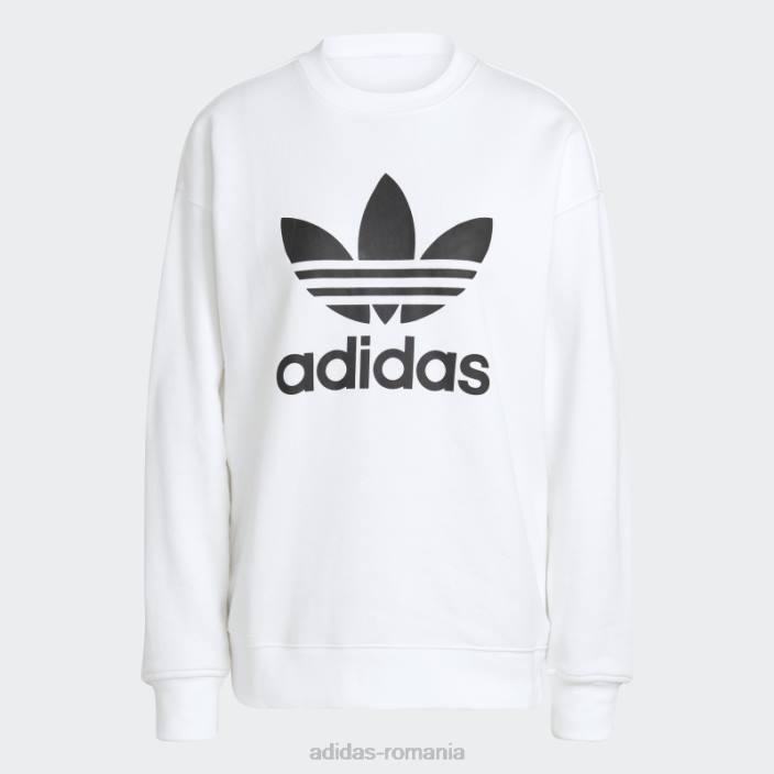 Adidas hanorac trefoil crew alb fierbinte femei alb 2JBN10248