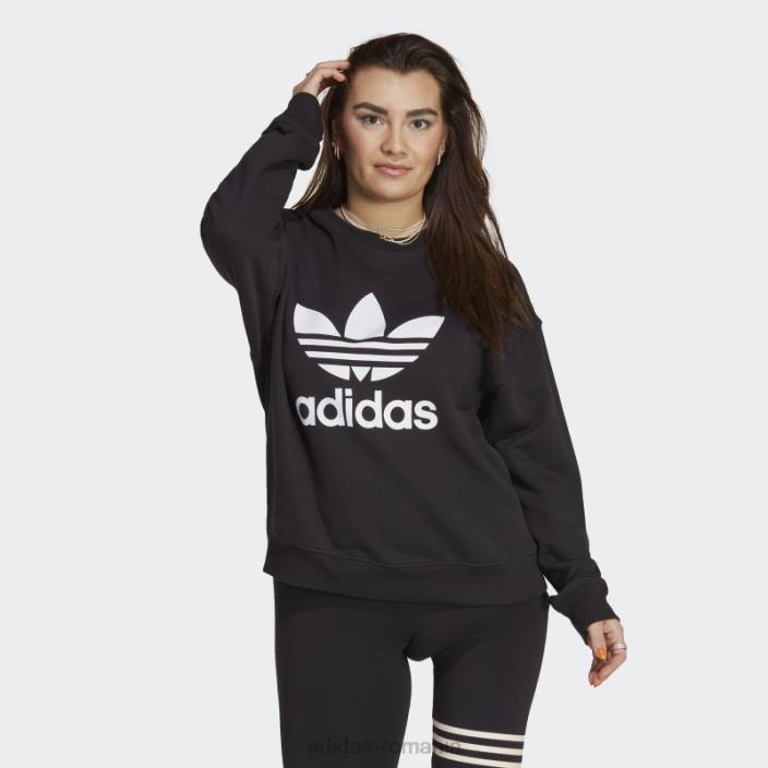 Adidas hanorac trefoil crew negru femei negru 2JBN17431