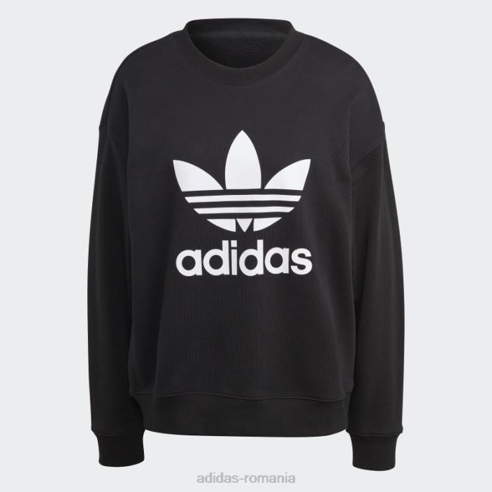 Adidas hanorac trefoil crew negru femei negru 2JBN2360