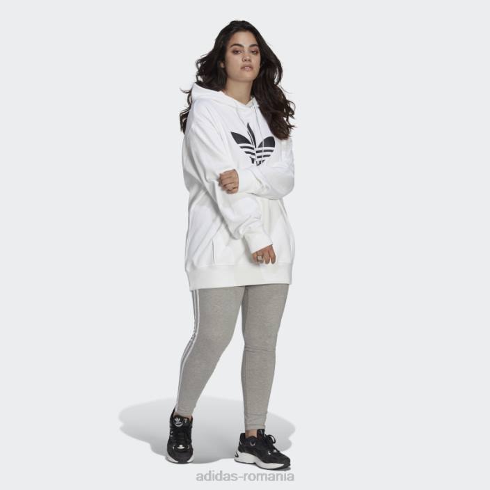 Adidas hanorac trefoil (plus size) alb femei alb 2JBN16597