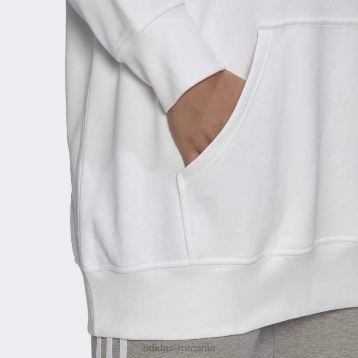 Adidas hanorac trefoil (plus size) alb femei alb 2JBN16597