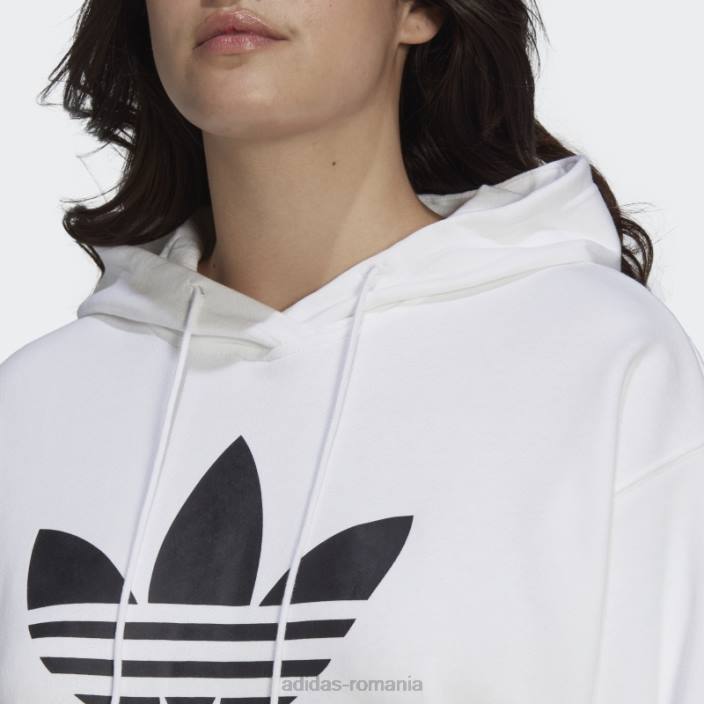Adidas hanorac trefoil (plus size) alb femei alb 2JBN16597