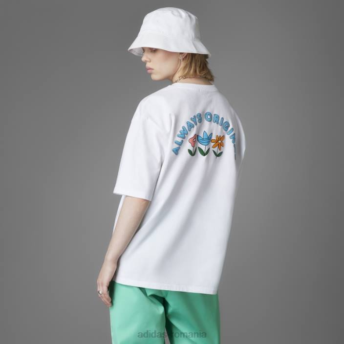 Adidas intotdeauna original tricou grafic liber alb femei alb 2JBN3692
