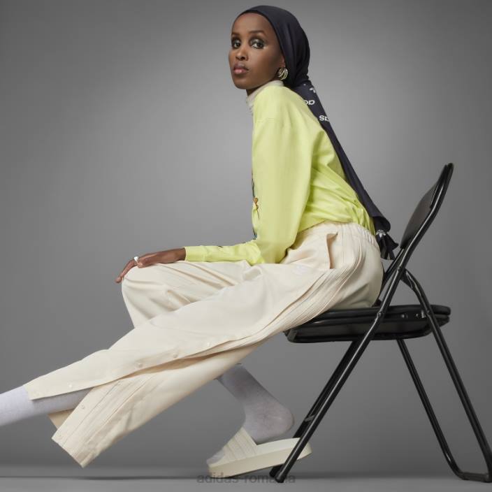 Adidas intotdeauna originali pantaloni relaxati albi femei alb 2JBN10604