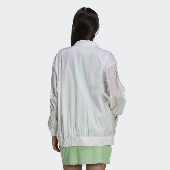 Adidas jachetă adicolor supradimensionată ripstop albă femei alb 2JBN3253