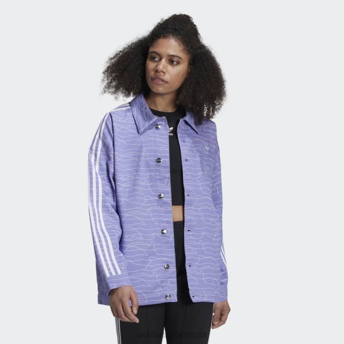 Adidas jachetă adidas factn violet deschis femei violet deschis/alb/argintiu 2JBN10581