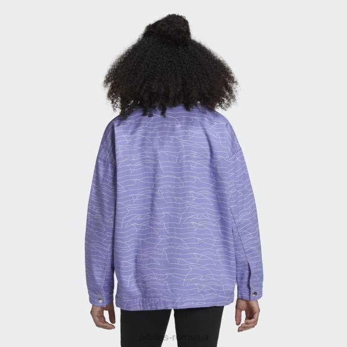 Adidas jachetă adidas factn violet deschis femei violet deschis/alb/argintiu 2JBN10581