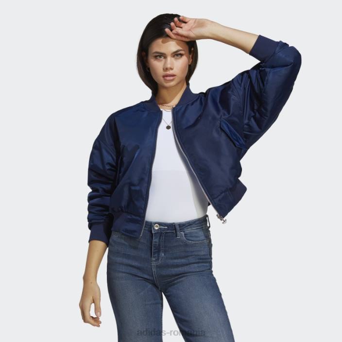 Adidas jachetă bomber crop reversibil originals night indigo femei noapte indigo/albastru 2JBN10094
