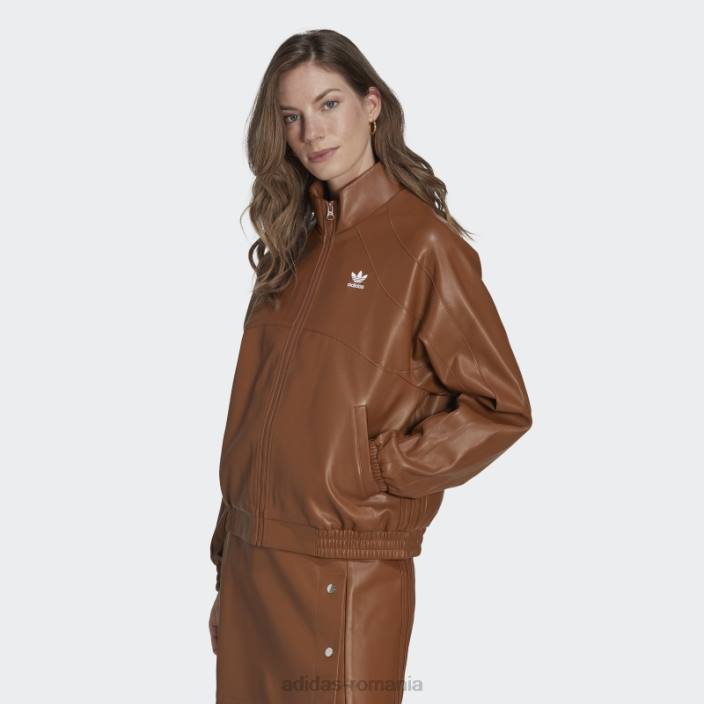 Adidas jachetă din piele artificială maro centrală adidas femei maro 2JBN10329