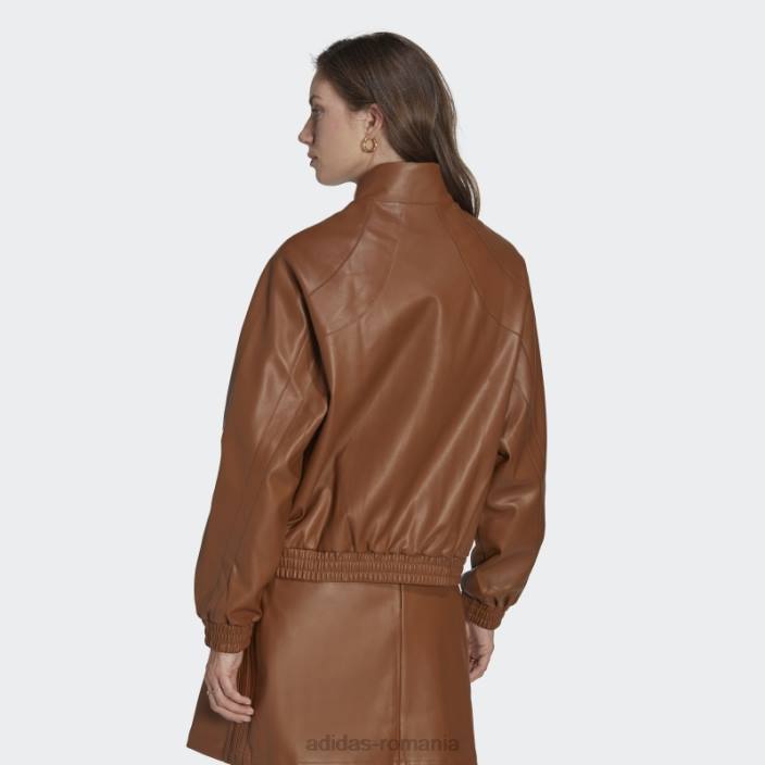 Adidas jachetă din piele artificială maro centrală adidas femei maro 2JBN10329