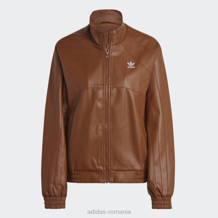 Adidas jachetă din piele artificială maro centrală adidas femei maro 2JBN10329