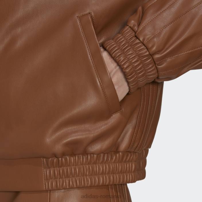 Adidas jachetă din piele artificială maro centrală adidas femei maro 2JBN10329