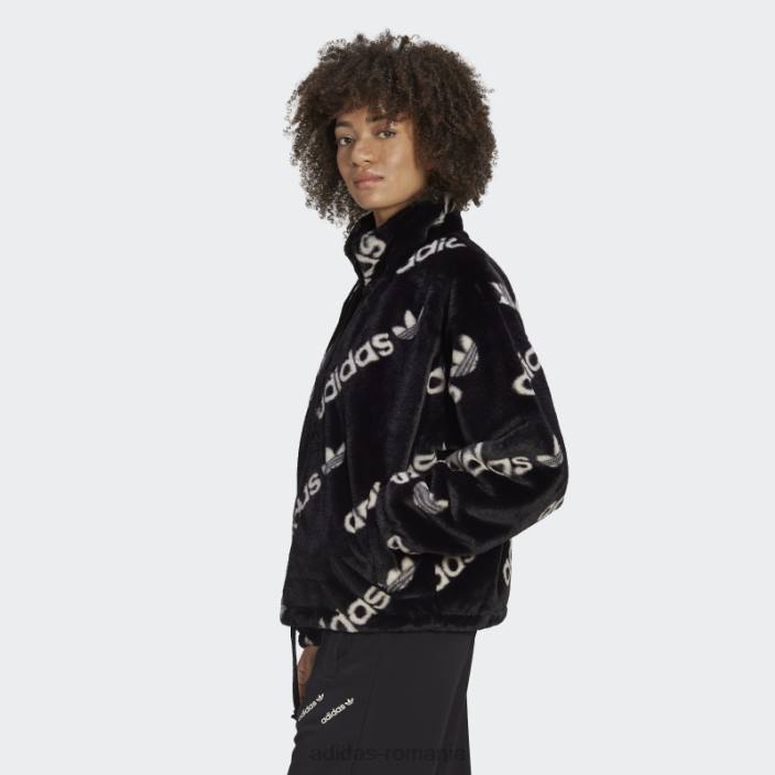 Adidas jachetă neagră de blană artificială femei negru 2JBN10499