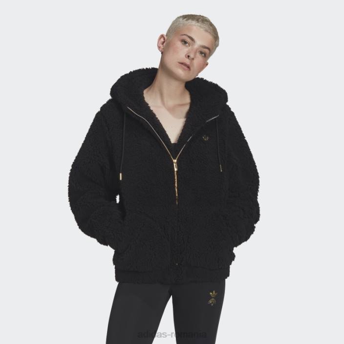 Adidas jachetă neagră sherpa femei negru 2JBN10618