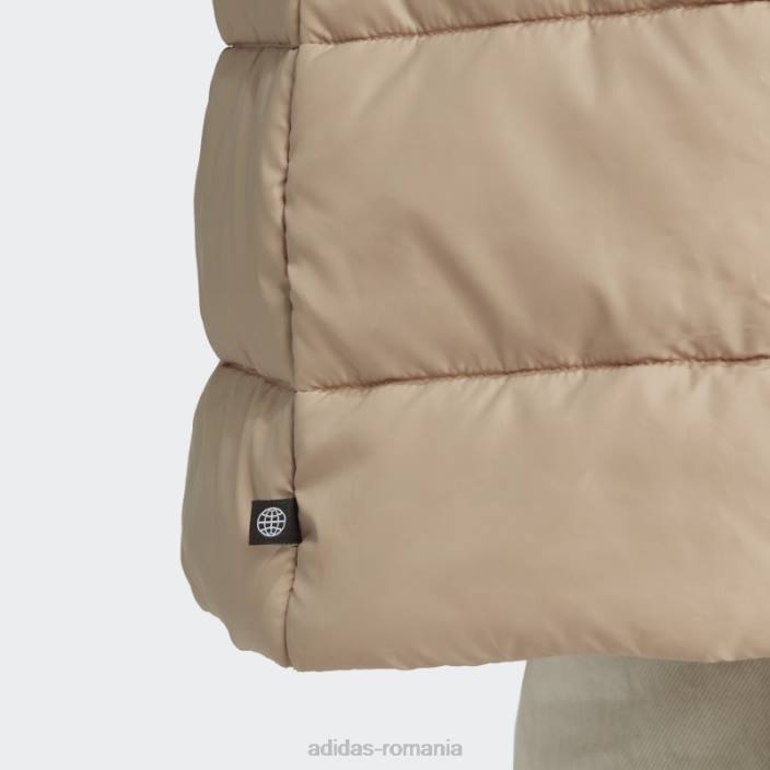 Adidas jachetă premium lungă subțire cu glugă bej femei bej 2JBN17566