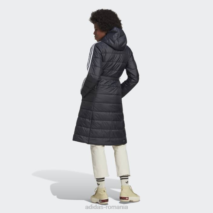 Adidas jachetă premium lungă subțire cu glugă neagră adidas femei negru 2JBN17532