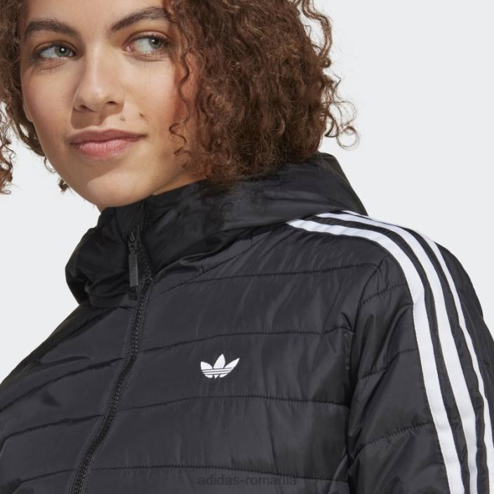 Adidas jachetă premium subțire cu glugă neagră adidas femei negru 2JBN10812
